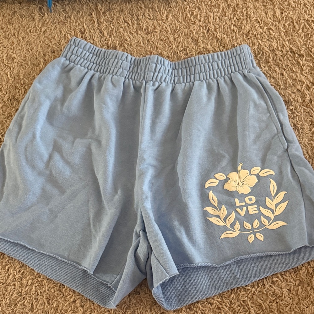 Women's Athletic Shorts in Soft Blue